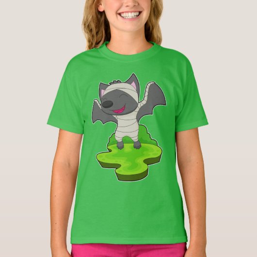 ハロウィンのミイラコウモリ Tシャツ (正面)