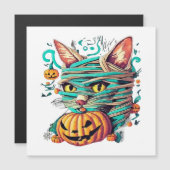 ハロウィンのミイラ猫パロディ (正面/裏面)