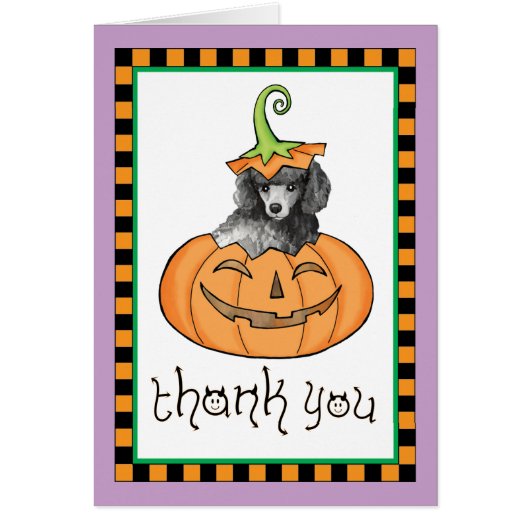 ハロウィンのミニチュアプードルありがとう (正面)