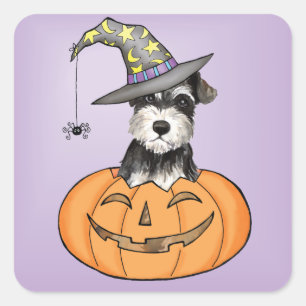 ハロウィンのミニチュア・シュナウツァー スクエアシール