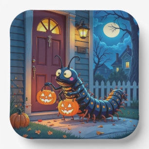 ハロウィンのムカデのトリック・オア・トリート ペーパープレート