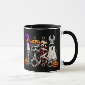 ハロウィンのメカニッククルー おもしろ自動車パーツ マグカップ