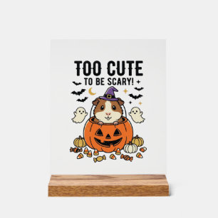 ハロウィンのモルモットは怖いよりかわいい ヴィンテージ アクリルサイン