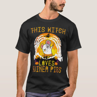ハロウィンのモルモット大好き魔女8 Tシャツ