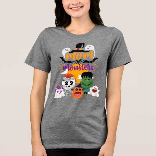ハロウィンのモンスターの母Tシャツ トライブレンドTシャツ (正面)
