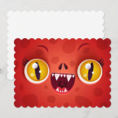 ハロウィンのモンスターまたはゾンビの招待状 招待状 (正面/裏面)