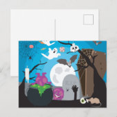 ハロウィンのモンスターシーン ポストカード (正面/裏面)