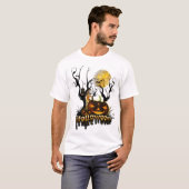 ハロウィンのユーモアあふれるオールとカボチャ Tシャツ (正面フル)