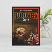 ハロウィンのユーモアと恐怖のパーティー招待状 招待状 (スタンド正面)