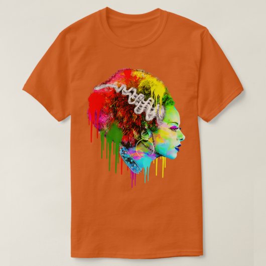 ハロウィンのユーモアのある花嫁, カラフルな現代の花嫁 Tシャツ (デザイン正面)
