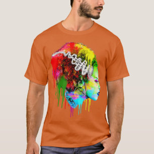 ハロウィンのユーモアのある花嫁, カラフルな現代の花嫁 Tシャツ