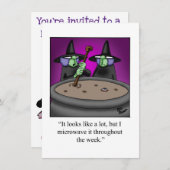 ハロウィンのユーモア満載のパーティー招待状 招待状 (正面/裏面)