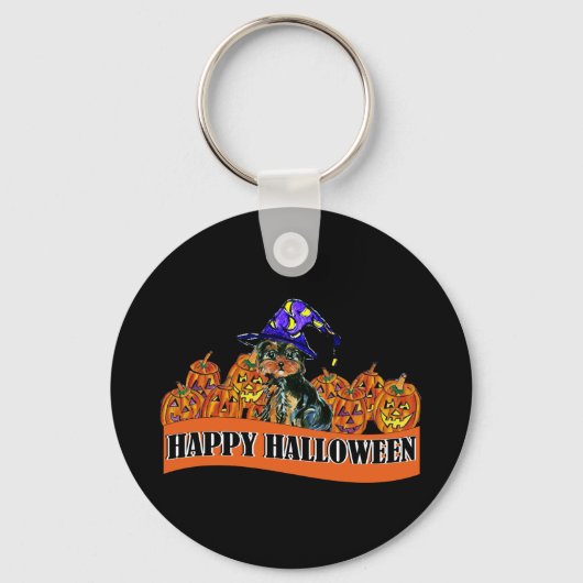 ハロウィンのヨーキープー キーホルダー (正面)