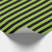 ハロウィンのラッピング紙と緑の黒ストライプ ラッピングペーパー (角)