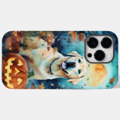 ハロウィンのラブラドールとカボチャの怖いデザイン Case-Mate iPhoneケース (裏面 (横))
