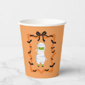 ハロウィンのラマのミイラ 紙コップ (正面)