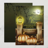 ハロウィンのランタン招待状 招待状 (正面/裏面)