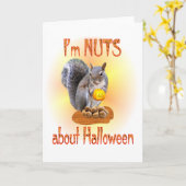 ハロウィンのリス カード (黄色い花)