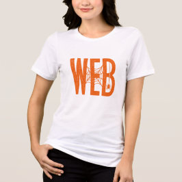 ハロウィンのリノカットデザインのクモ トライブレンドTシャツ