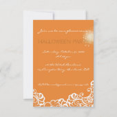 ハロウィンのレースパターンを使ったファッションイラスト 招待状 (裏面)