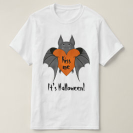 ハロウィンのロマンチックでおもしろいなこうもり Tシャツ