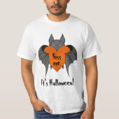 ハロウィンのロマンチックでおもしろいなこうもり Tシャツ (正面)