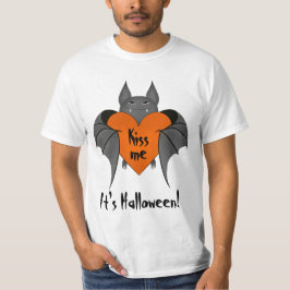 ハロウィンのロマンチックでおもしろいなこうもり Tシャツ