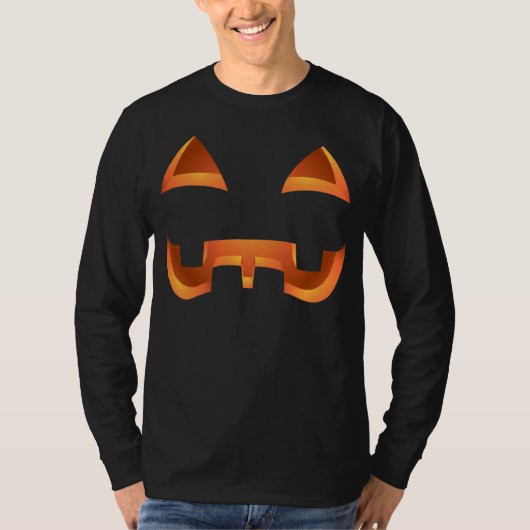 ハロウィンのワイシャツのカボチャ上のハロウィーンのカボチャのちょうちんのTシャツ Tシャツ (正面)