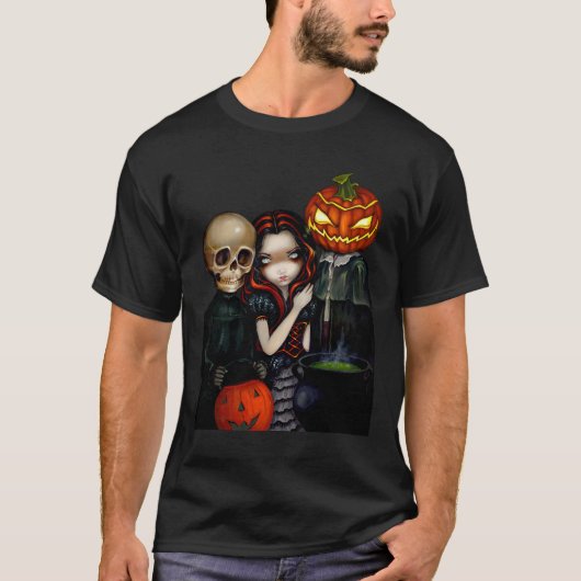 ハロウィンのワイシャツをトリックまたは扱うこと Tシャツ (正面)