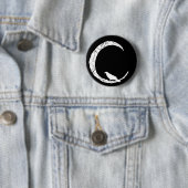 ハロウィンのワタリガラスおよび三日月の月ボタン 缶バッジ (インサイチュ)