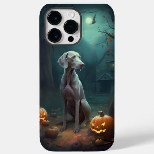 ハロウィンのヴァイマラナーとカボチャの怖いデザイン Case-Mate iPhone 14 PRO MAXケース
