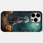 ハロウィンのヴァイマラナーとカボチャの怖いデザイン Case-Mate iPhoneケース (裏面 (横))