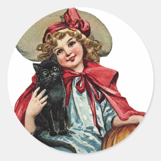 ハロウィンのヴィンテージのステッカー ラウンドシール (正面)