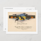 ハロウィンのヴィンテージのトリック ポストカード (正面/裏面)
