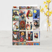 ハロウィンのヴィンテージの郵便はがき カード (黄色い花)