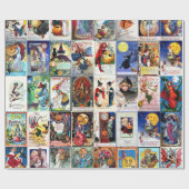 ハロウィンのヴィンテージの郵便はがき ラッピングペーパー (フラット)