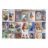 ハロウィンのヴィンテージの郵便はがき 枕カバー (裏面-左)