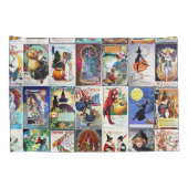 ハロウィンのヴィンテージの郵便はがき 枕カバー (裏面-右)