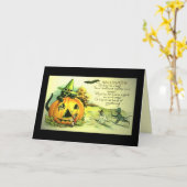 ハロウィンのヴィンテージカード"かわいい"おもしろいなネズミ カード (黄色い花)