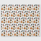 ハロウィンのヴィンテージ柄の紙でクラフトやギフトを飾ろう ラッピングペーパー (フラット)