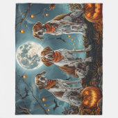 ハロウィンの不気味なツリーングウォーカー フリースブランケット (正面)