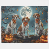 ハロウィンの不気味なツリーングウォーカー フリースブランケット (正面(横))