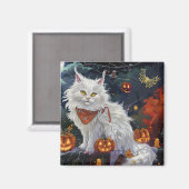 ハロウィンの不気味なトルコアンゴラ マグネット (正面/裏面)