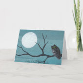 ハロウィンの不気味なフクロウ カード (裏面)