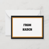 ハロウィンの不気味なモンスター 子供用ハッピー ノートカード (裏面)