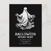 ハロウィンの不気味な夜のパーティーにゴースト シーズンポストカード (正面)