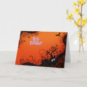 ハロウィンの不気味な挨拶 カード (黄色い花)