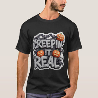 ハロウィンの不気味な3Dイラスト Tシャツ