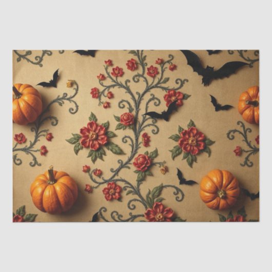 ハロウィンの中世フランス柄 薄葉紙 (正面)
