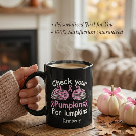 ハロウィンの乳がん啓発パロディグッズ コーヒーマグカップ